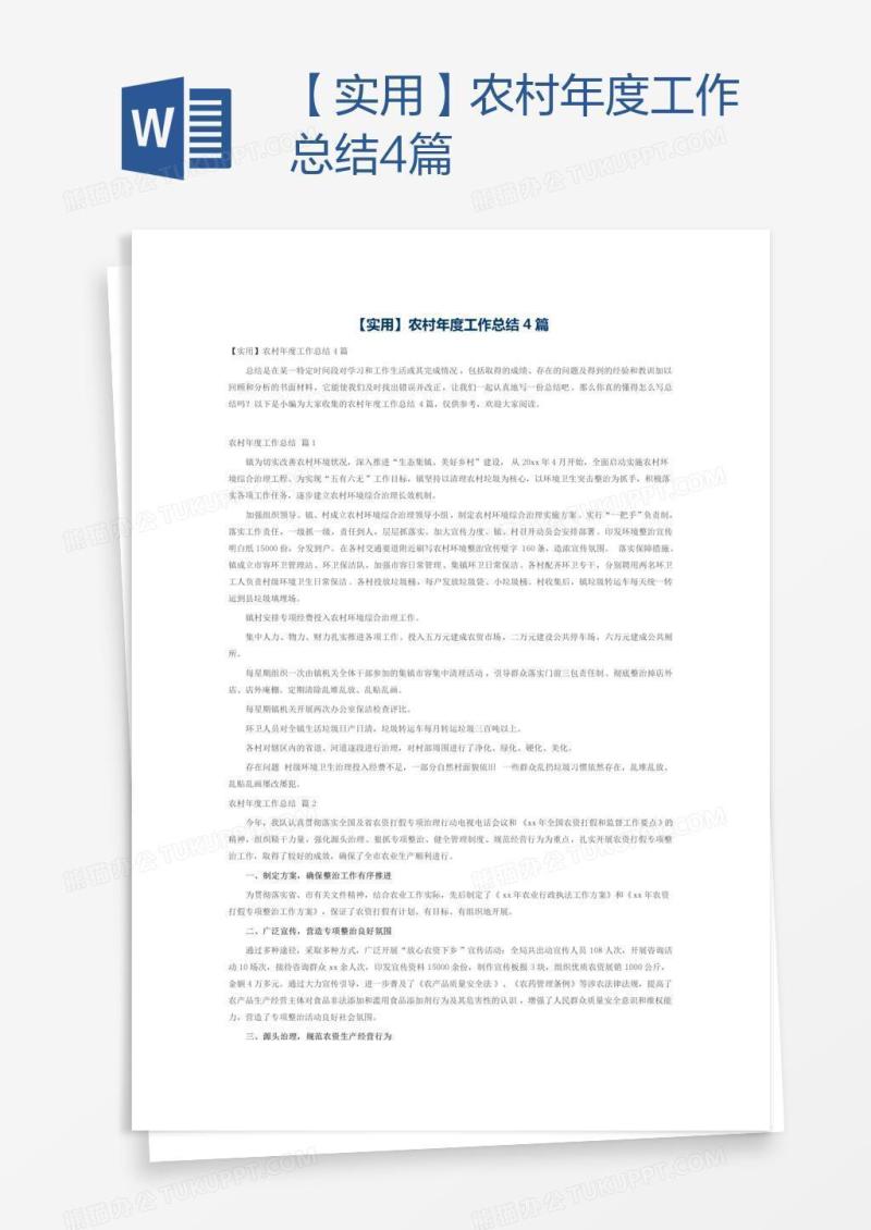 【实用】农村年度工作总结4篇