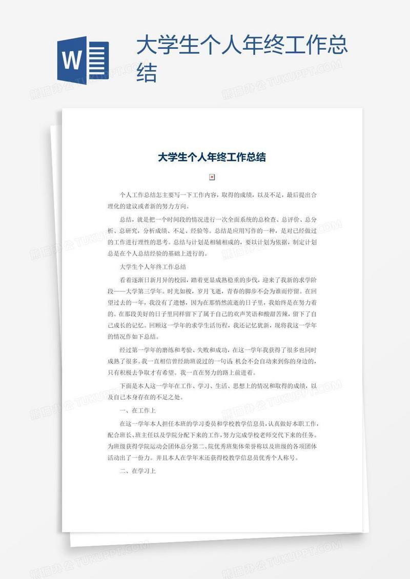 大学生个人年终工作总结