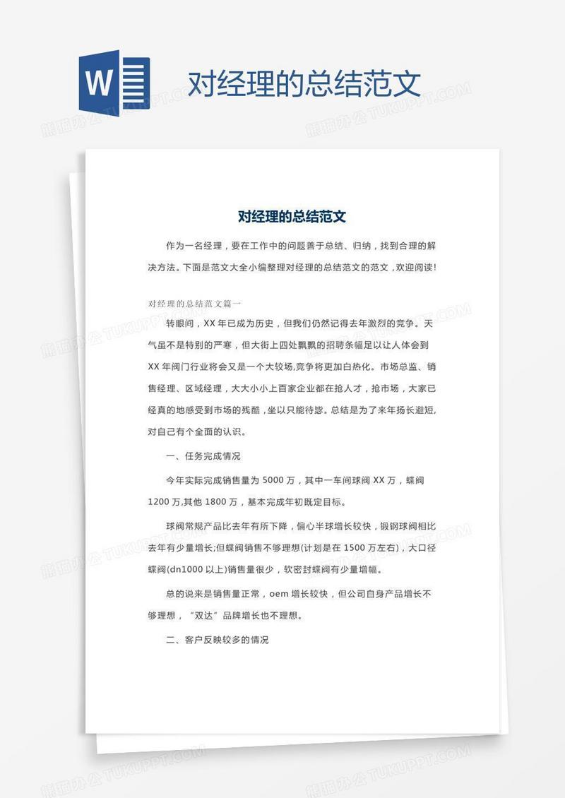 对经理的总结范文