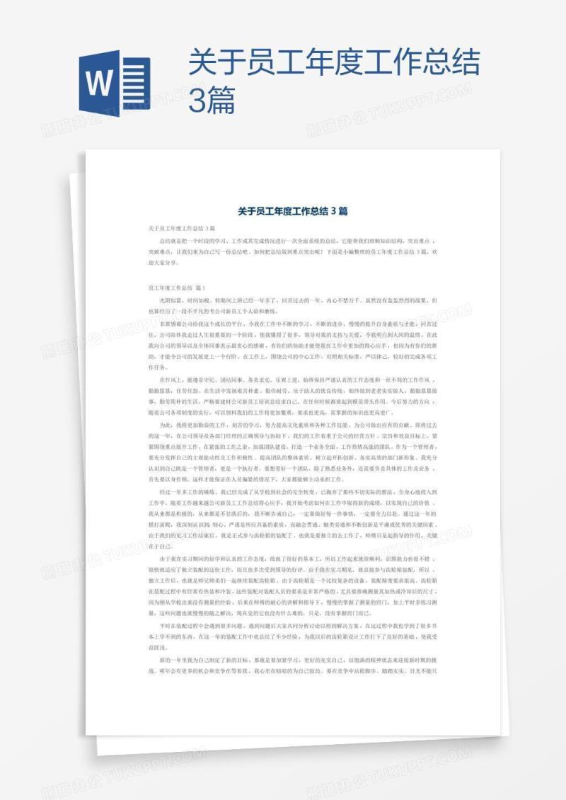 关于员工年度工作总结3篇
