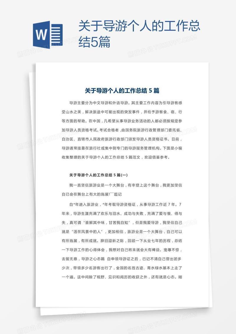 关于导游个人的工作总结5篇