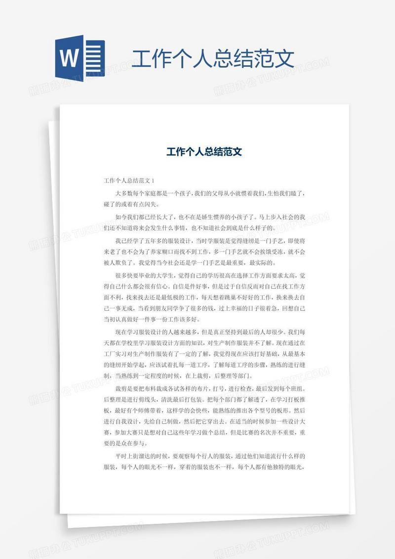 工作个人总结范文