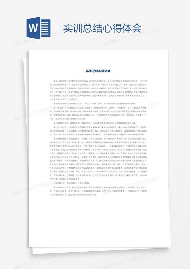 实训总结心得体会