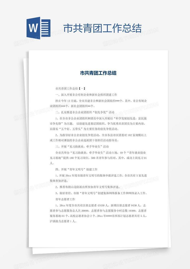 市共青团工作总结