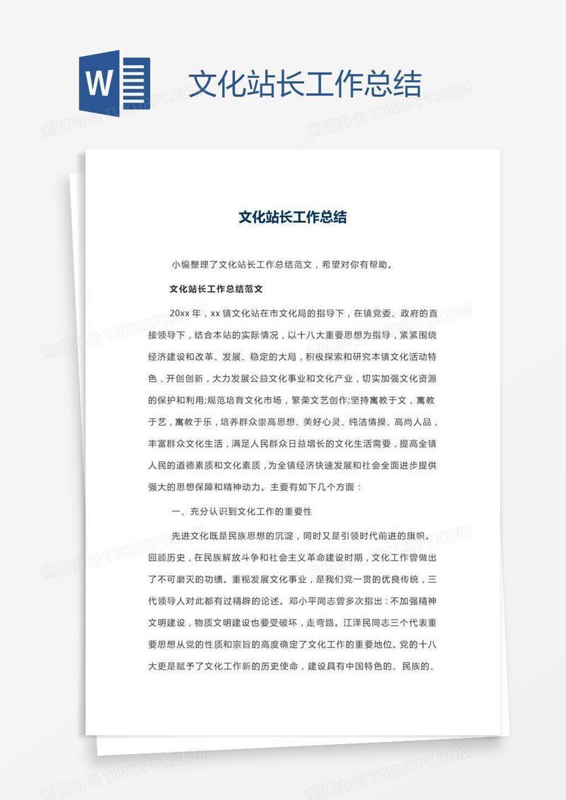 文化站长工作总结