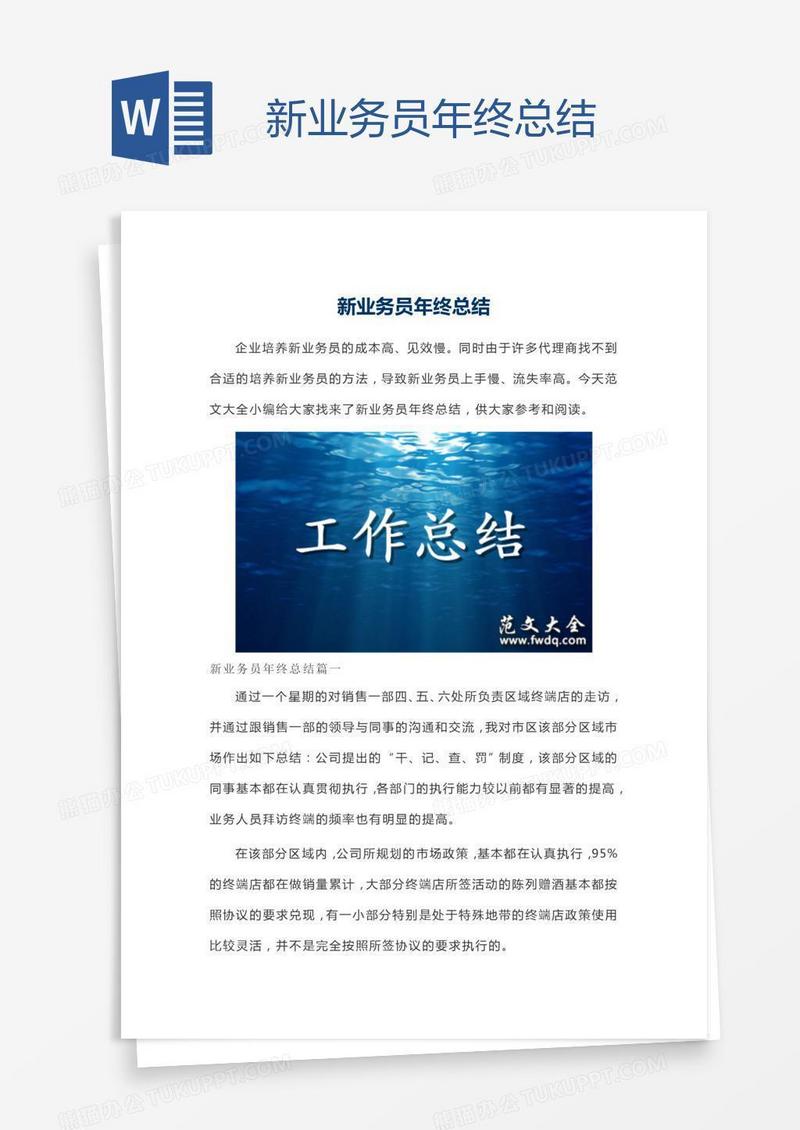 新业务员年终总结