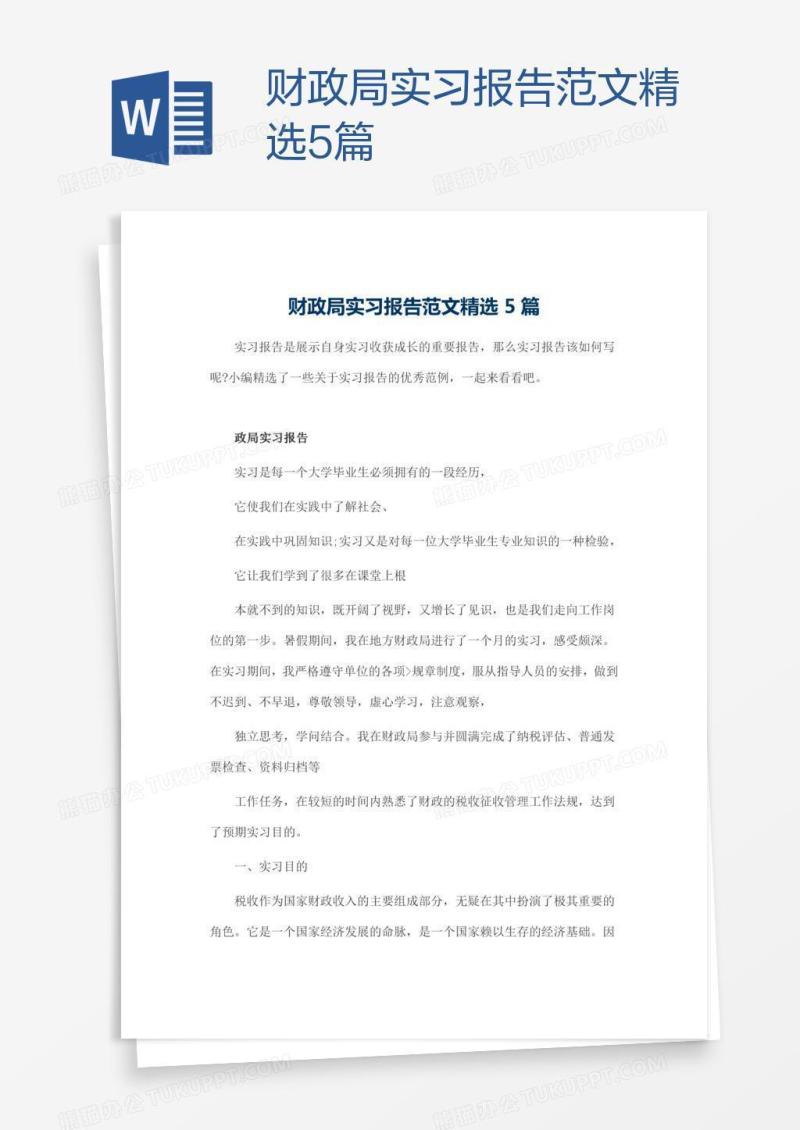 财政局实习报告范文精选5篇