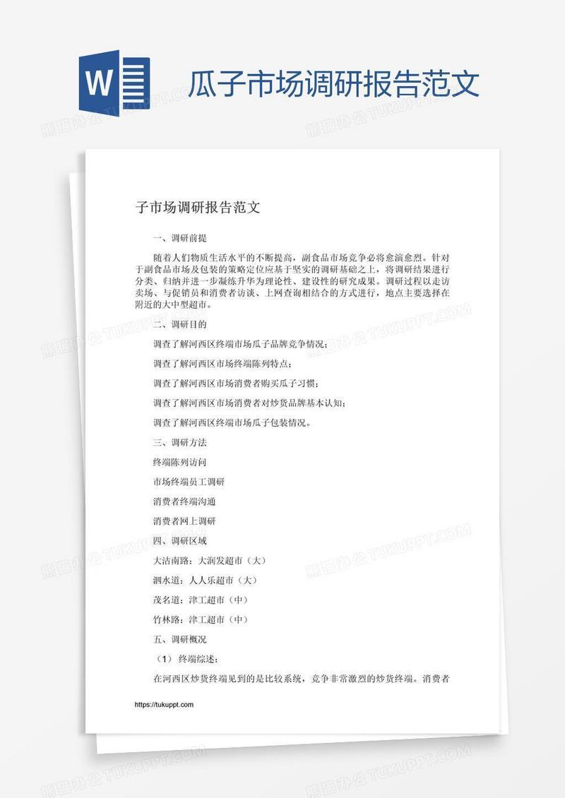 瓜子市场调研报告范文