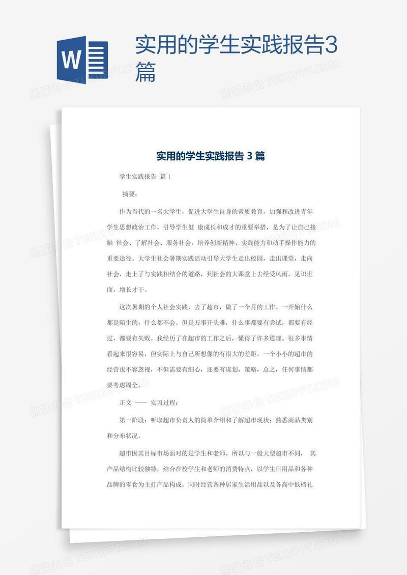 实用的学生实践报告3篇