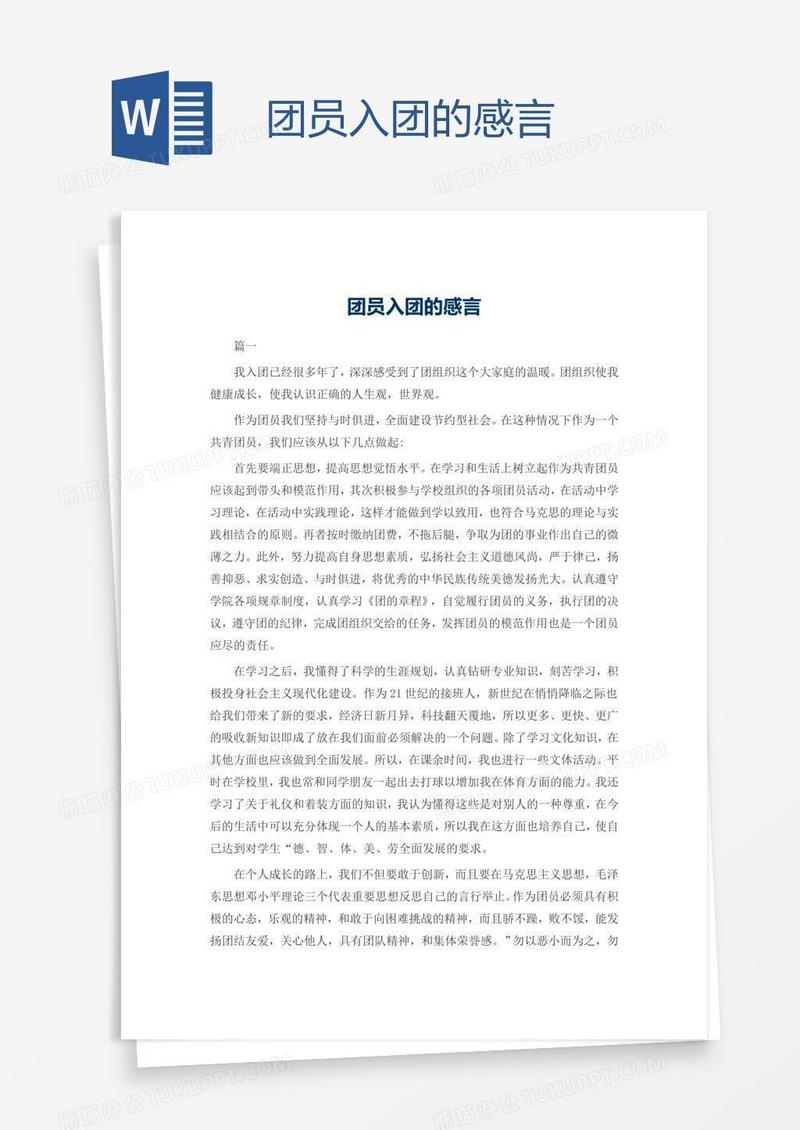 团员入团的感言