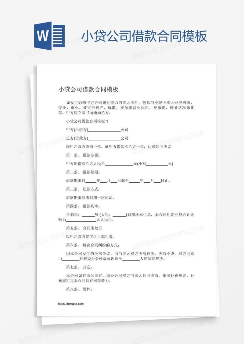 小贷公司借款合同模板