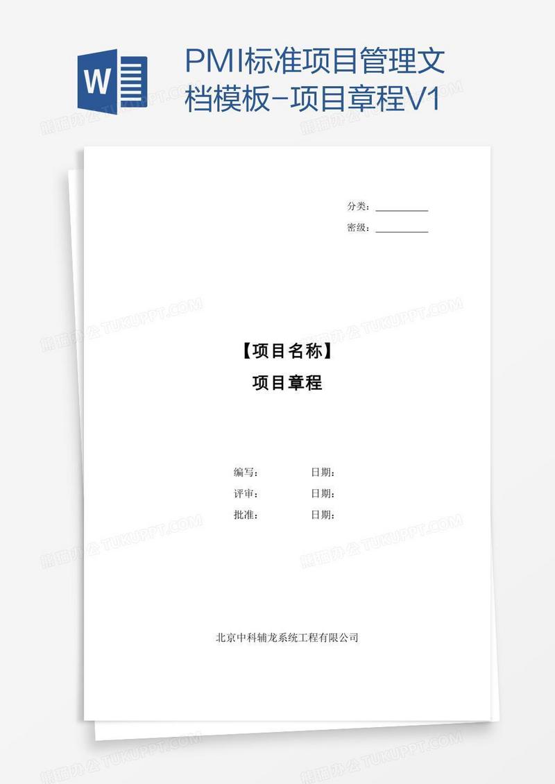 PMI标准项目管理文档模板-项目章程V1