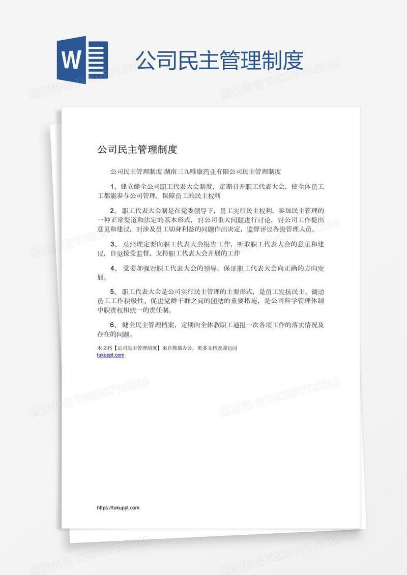 公司民主管理制度