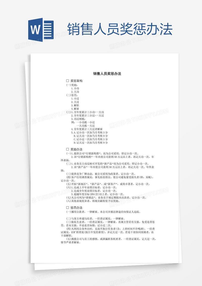销售人员奖惩办法