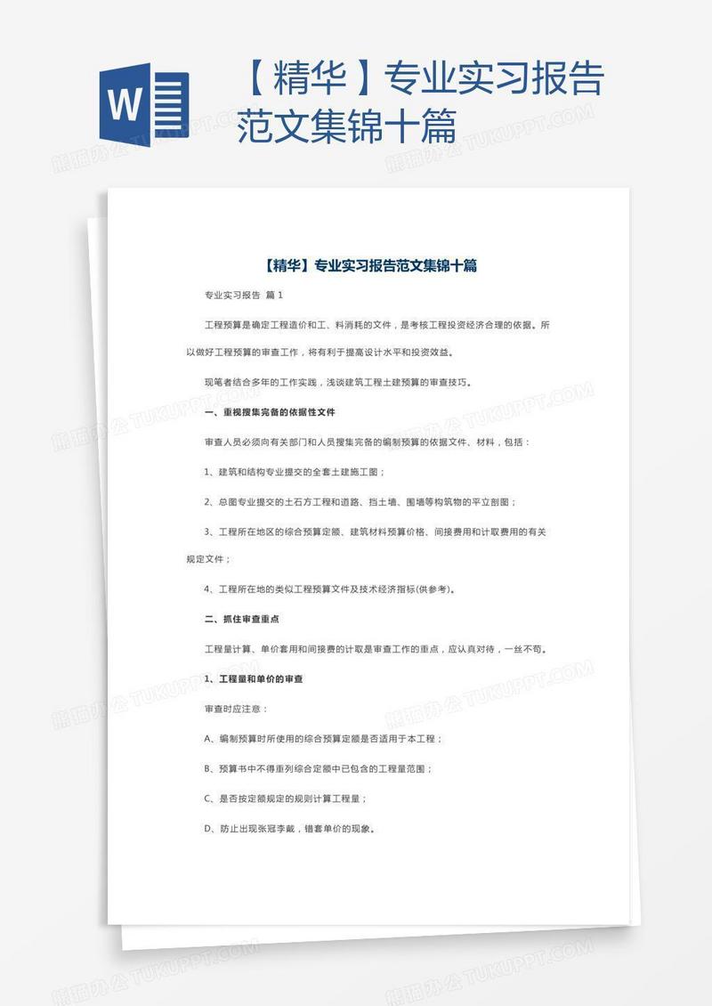 【精华】专业实习报告范文集锦十篇