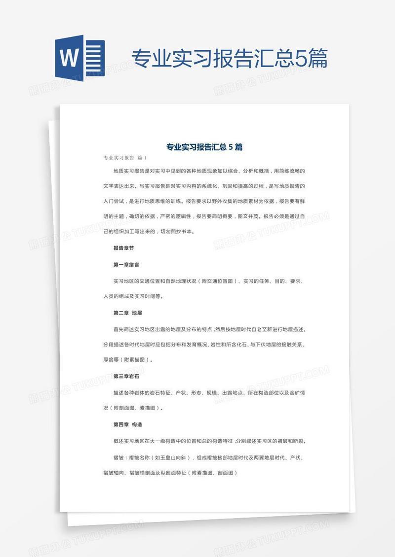 专业实习报告汇总5篇