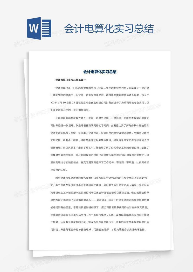 会计电算化实习总结