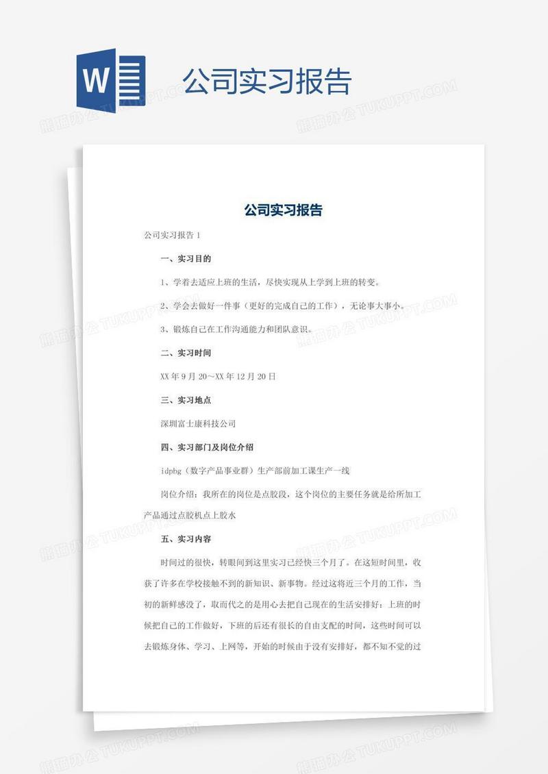 公司实习报告