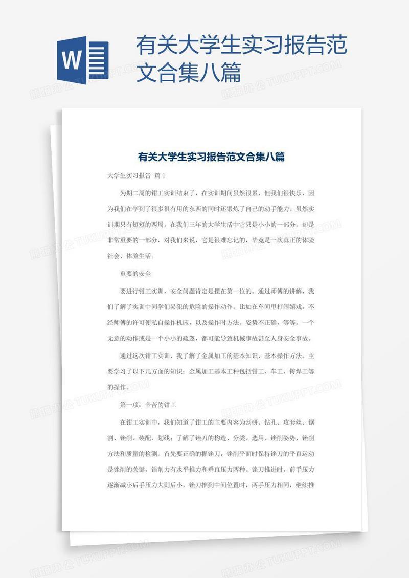 有关大学生实习报告范文合集八篇