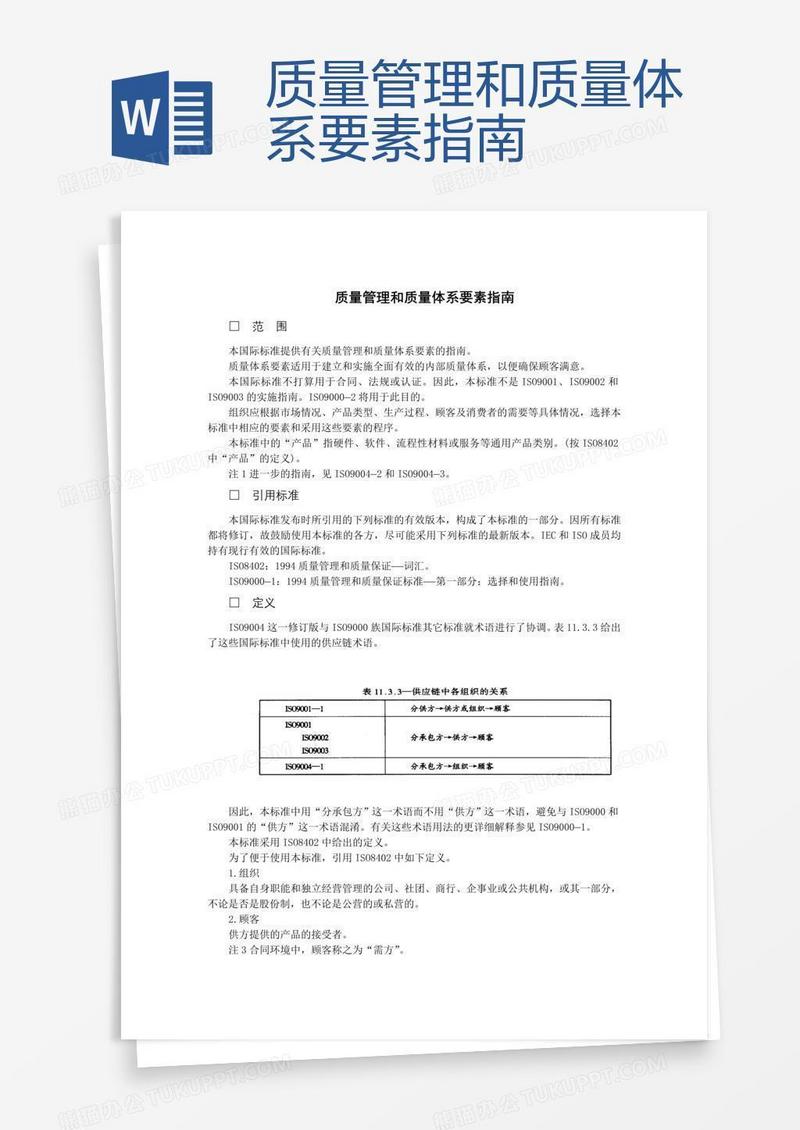 质量管理和质量体系要素指南