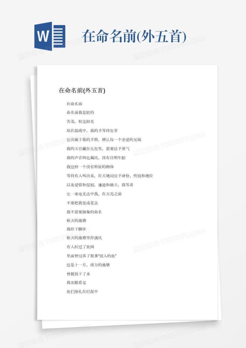 在命名前(外五首)