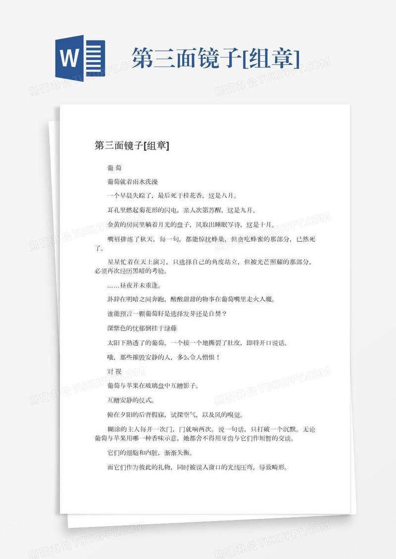 第三面镜子[组章]
