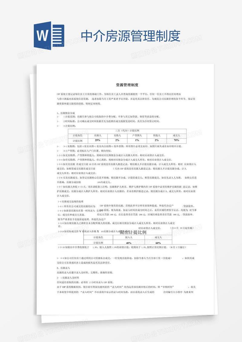 中介房源管理制度