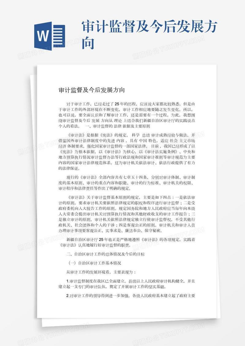 审计监督及今后发展方向