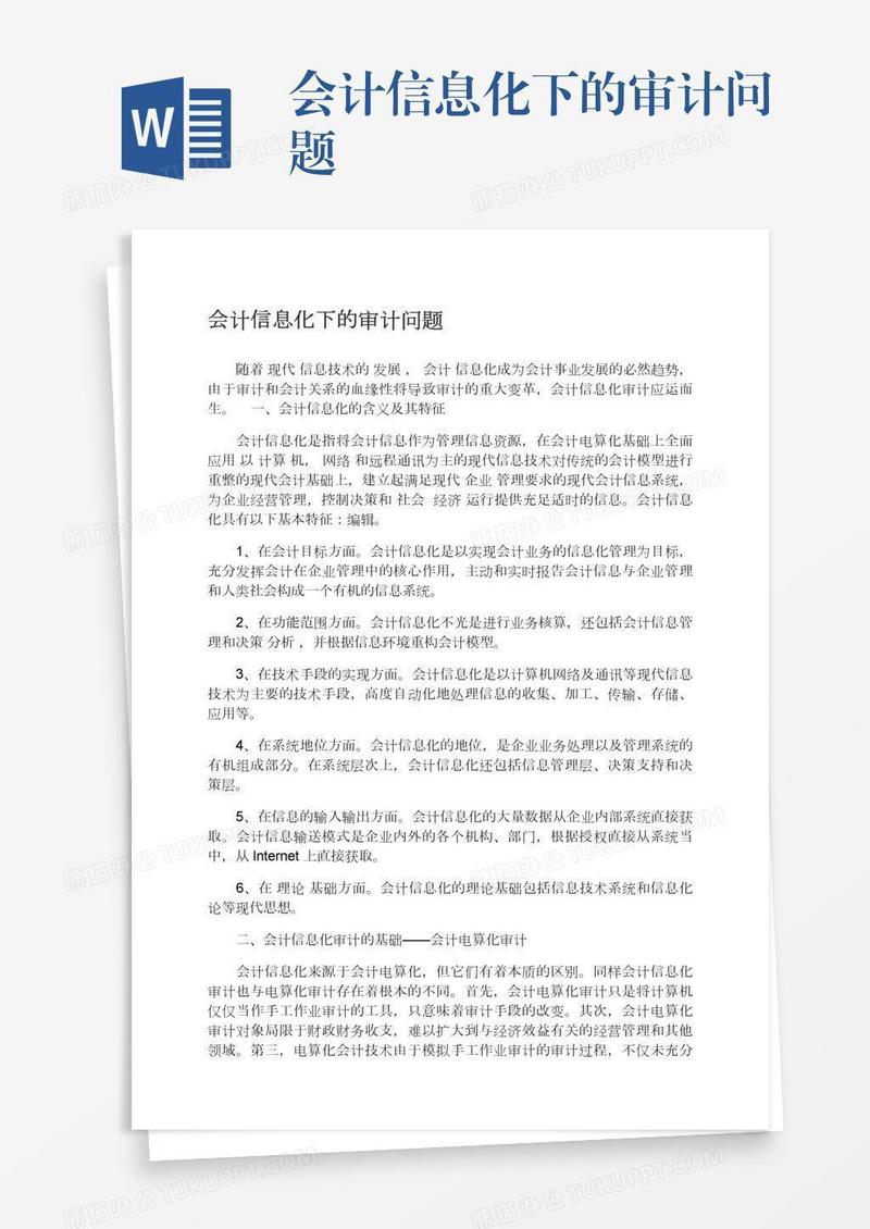 会计信息化下的审计问题