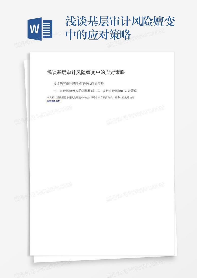 浅谈基层审计风险嬗变中的应对策略