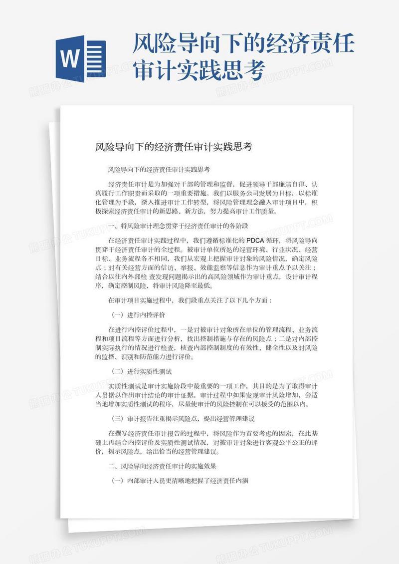 风险导向下的经济责任审计实践思考