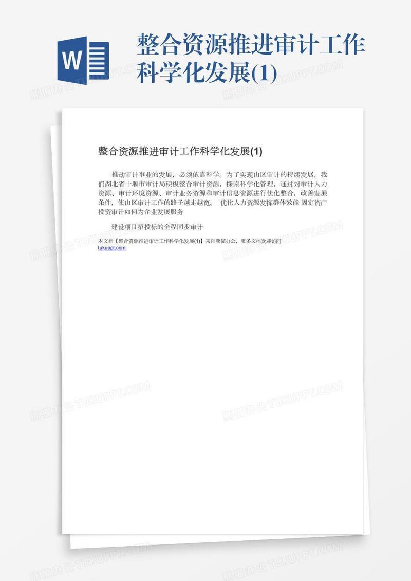 整合资源推进审计工作科学化发展(1)