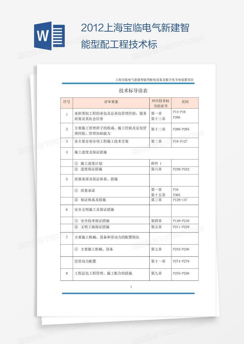 上海宝临电气新建智能型配工程技术标