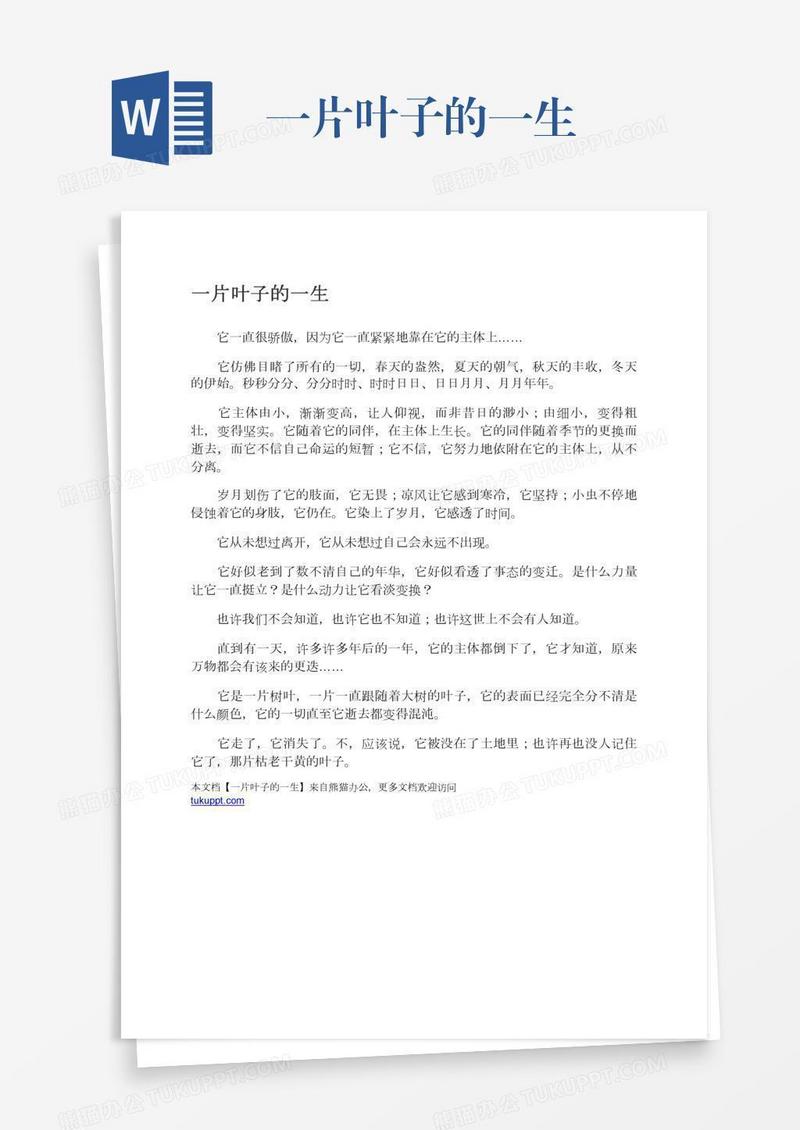 一片叶子的一生