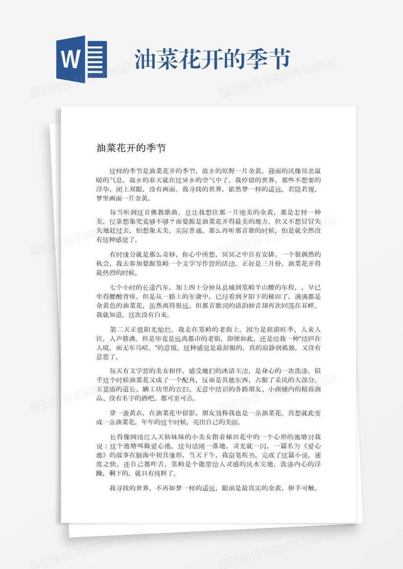 油菜花开的季节