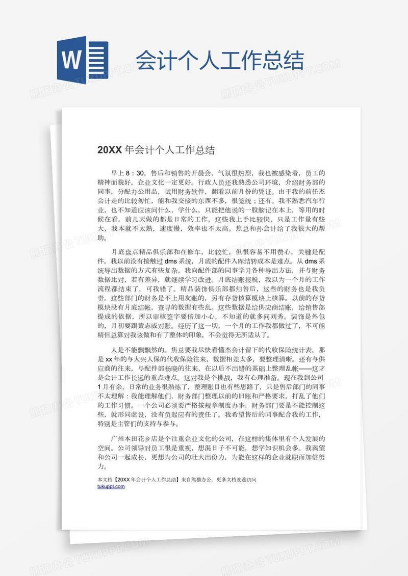 会计个人工作总结