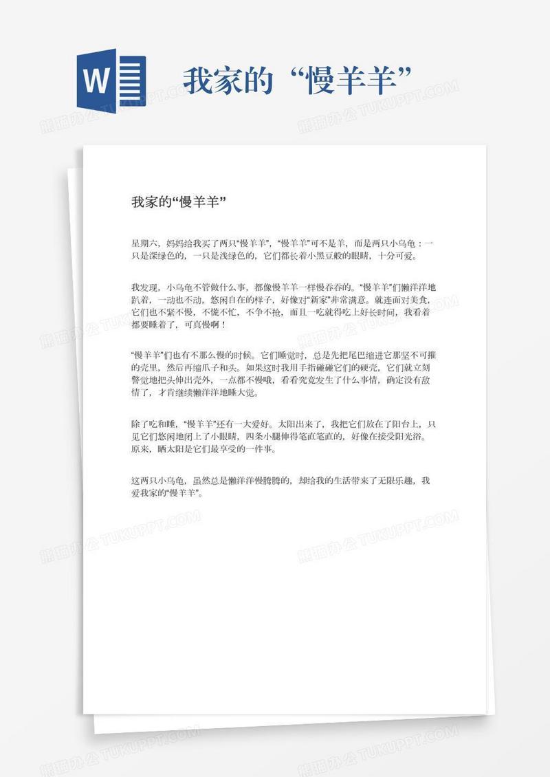 我家的“慢羊羊”