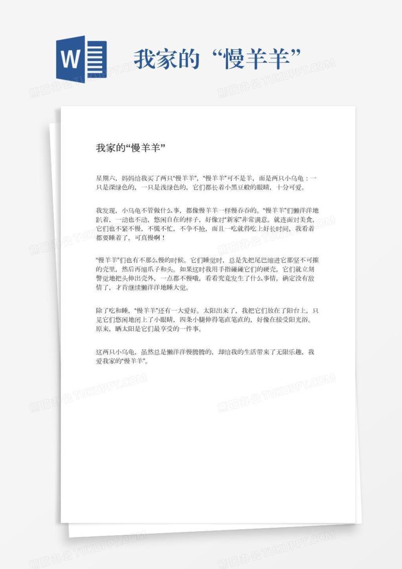 我家的“慢羊羊”