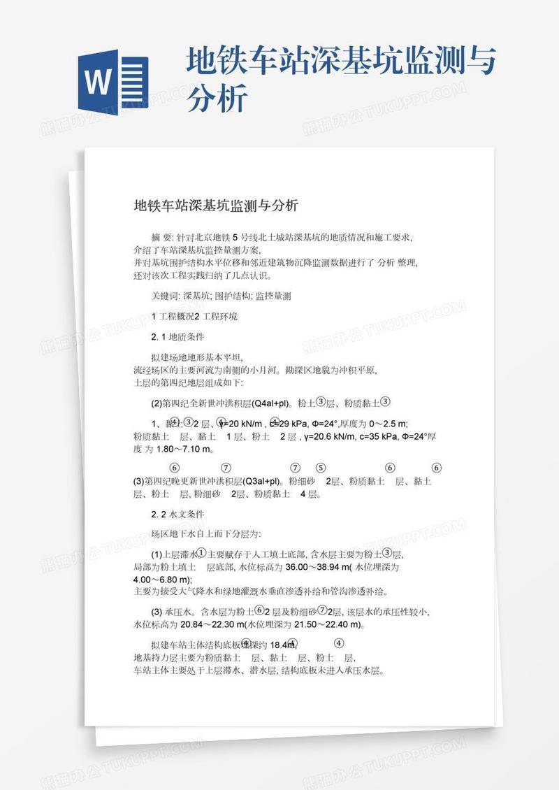 地铁车站深基坑监测与分析