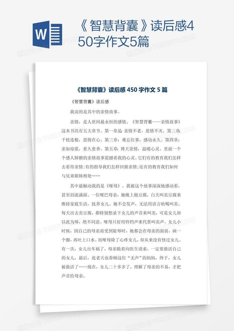 《智慧背囊》读后感450字作文5篇