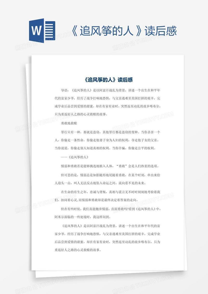 《追风筝的人》读后感