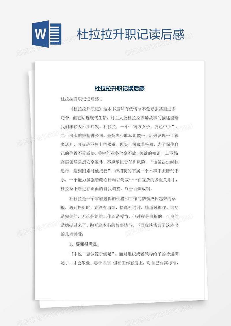杜拉拉升职记读后感