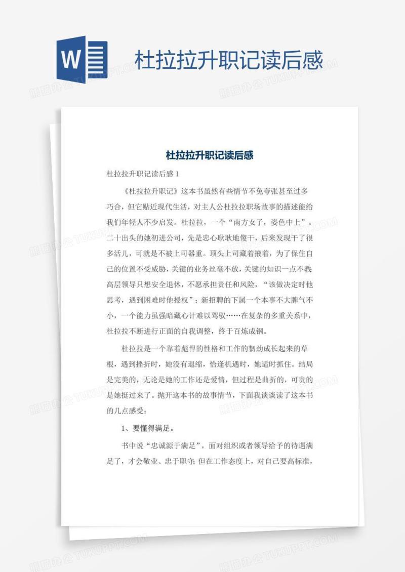 杜拉拉升职记读后感