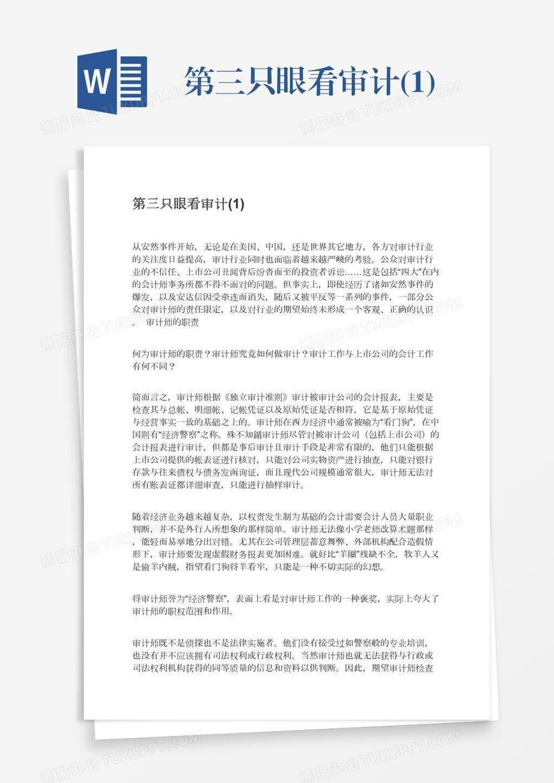 第三只眼看审计(1)