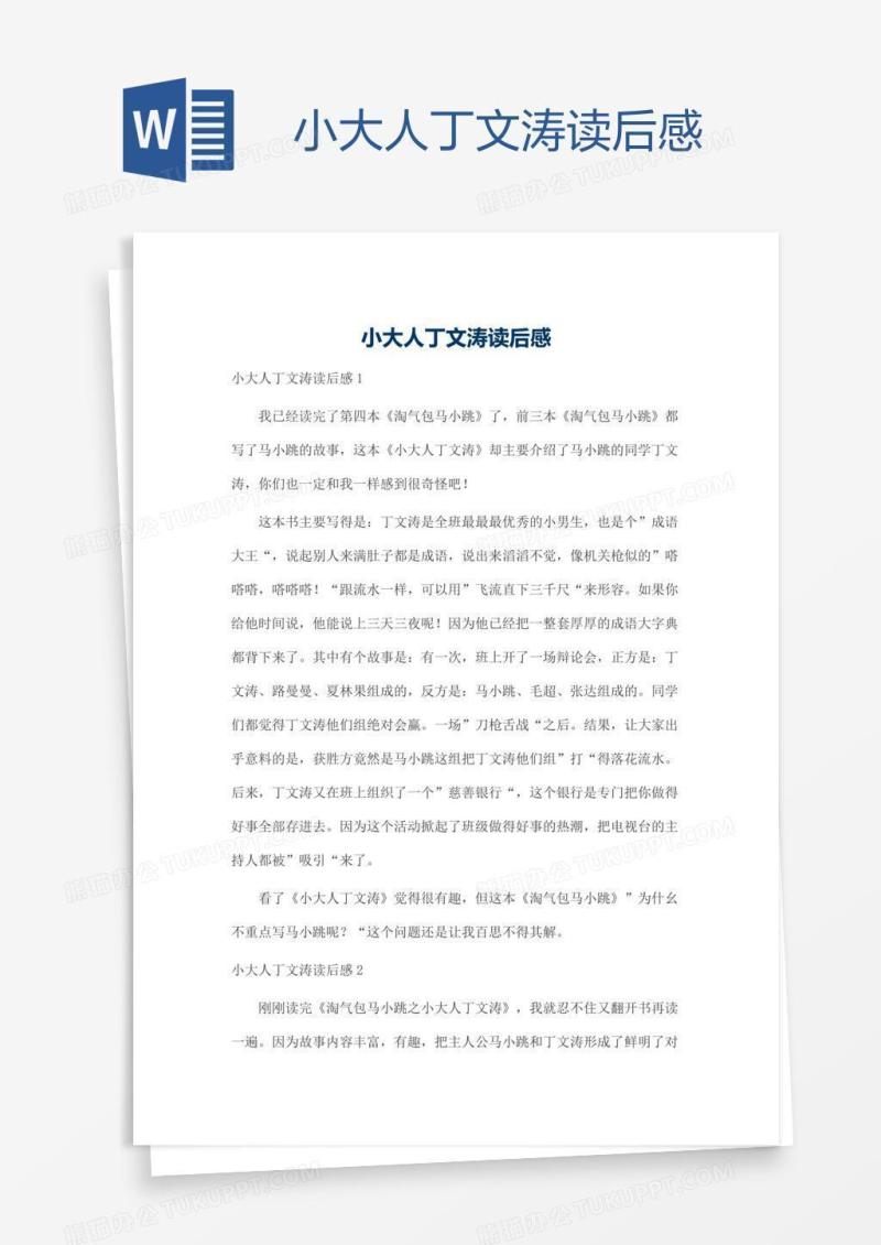 小大人丁文涛读后感