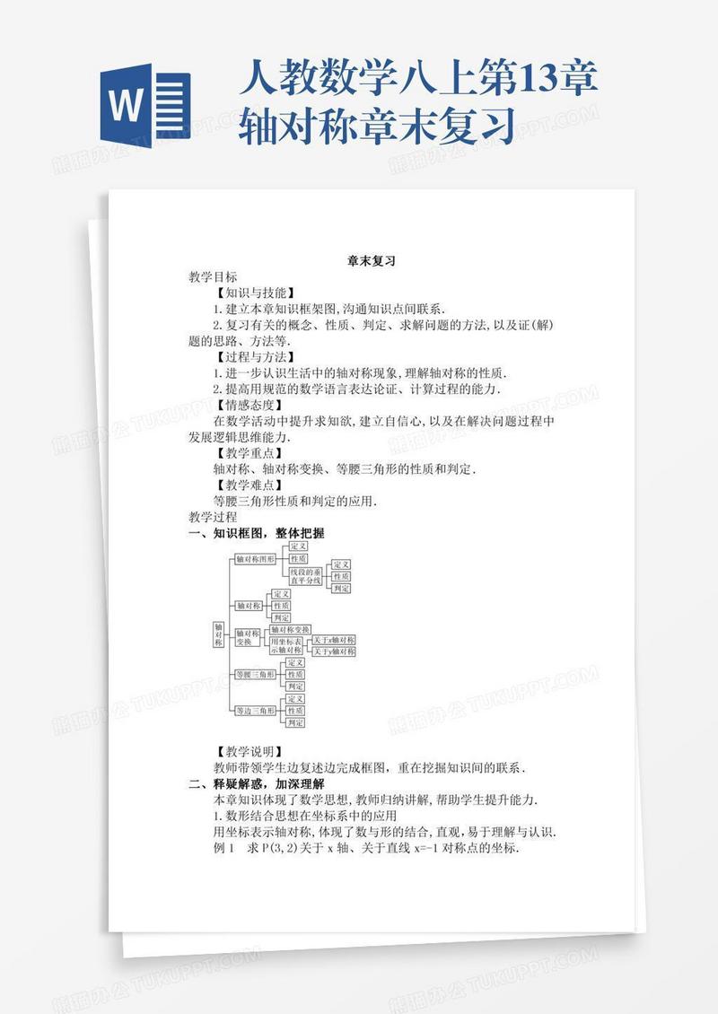 人教数学八上第13章轴对称章末复习