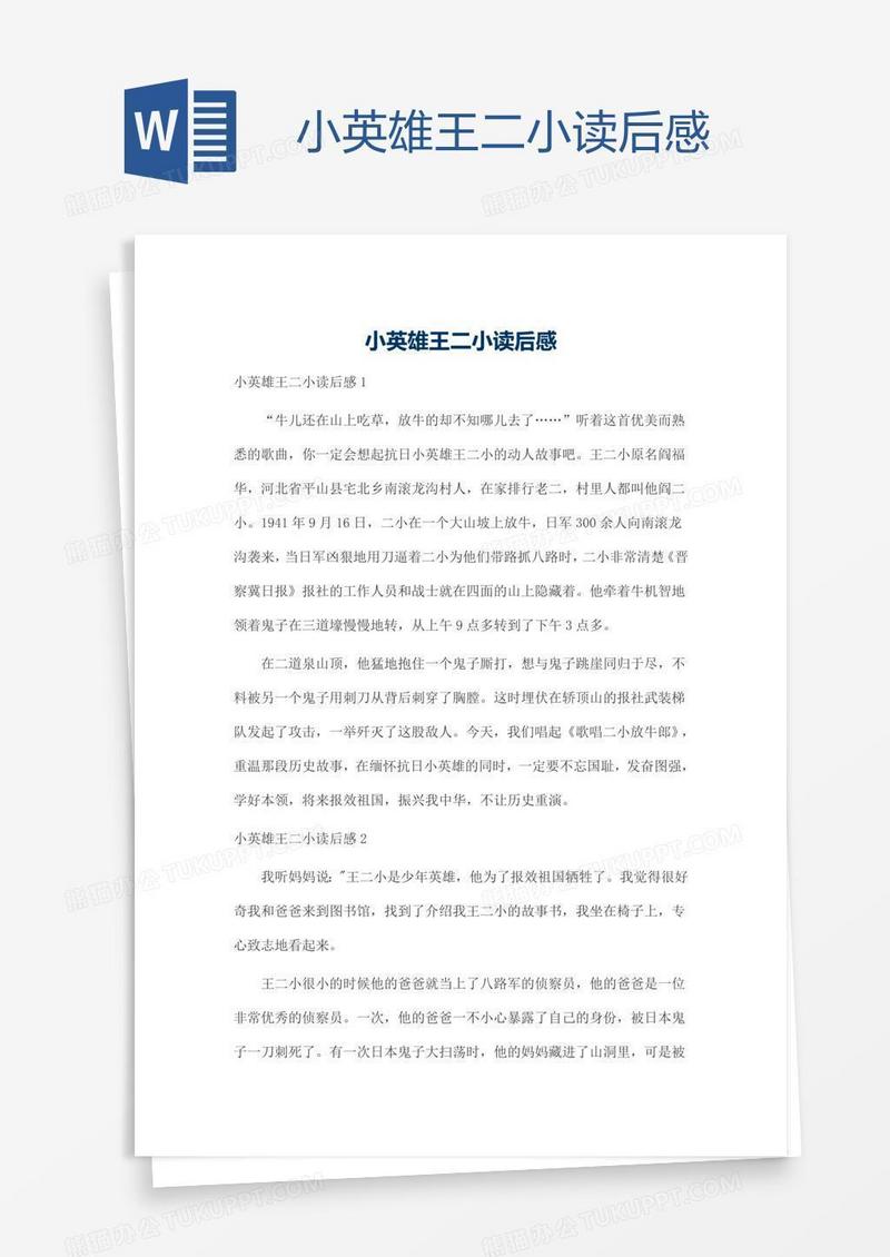小英雄王二小读后感