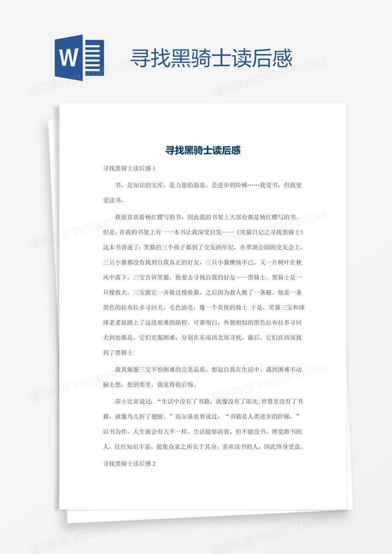 寻找黑骑士读后感