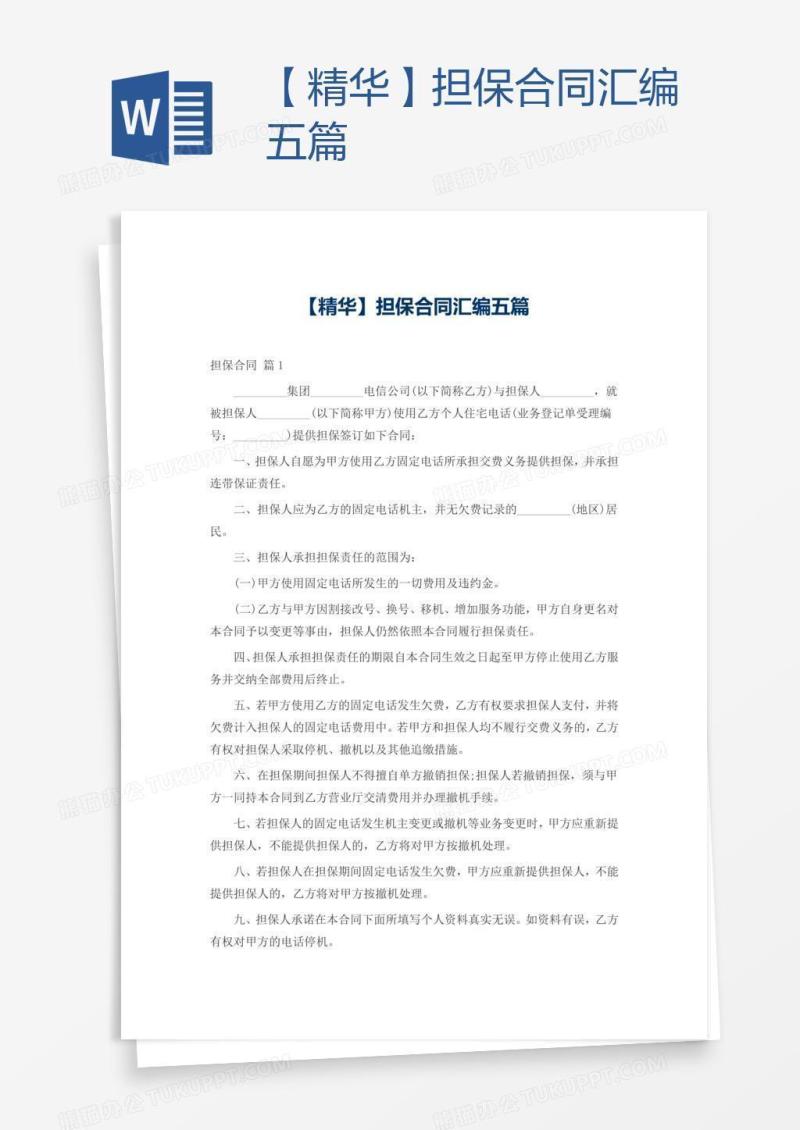 【精华】担保合同汇编五篇