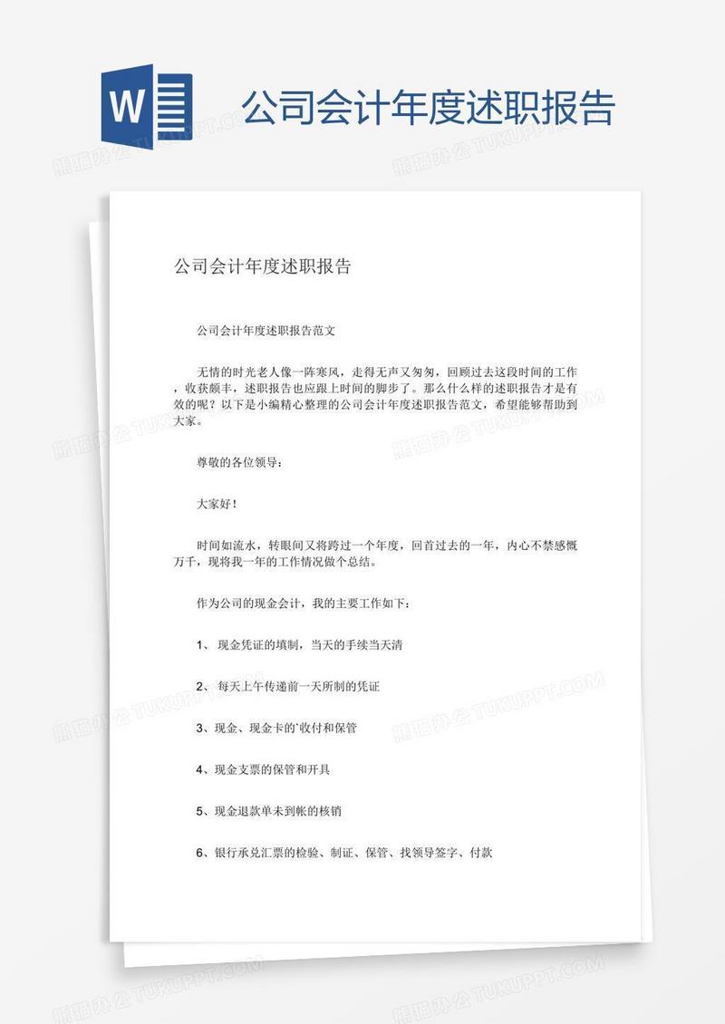 公司会计年度述职报告